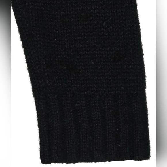 🔵 LEI Juniors Black Pink Knit LOVE Dipped High-Low Crewneck Sweater Small - Picture 8 of 11